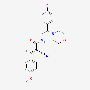 molecular formula C23H24FN3O3 B2586743 (E)-2-氰基-N-[2-(4-氟苯基)-2-吗啉-4-基乙基]-3-(4-甲氧基苯基)丙-2-烯酰胺 CAS No. 326009-63-6