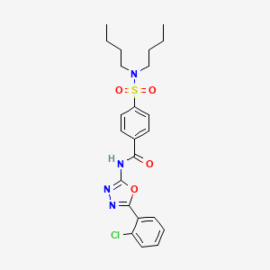 molecular formula C23H27ClN4O4S B2586754 N-[5-(2-氯苯基)-1,3,4-恶二唑-2-基]-4-(二丁基磺酰氨基)苯甲酰胺 CAS No. 501351-74-2