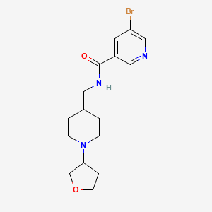 molecular formula C16H22BrN3O2 B2586755 5-溴-N-((1-(四氢呋喃-3-基)哌啶-4-基)甲基)烟酰胺 CAS No. 2034555-29-6