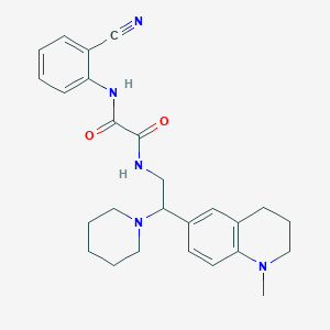 molecular formula C26H31N5O2 B2586761 N1-(2-氰基苯基)-N2-(2-(1-甲基-1,2,3,4-四氢喹啉-6-基)-2-(哌啶-1-基)乙基)草酰胺 CAS No. 922096-37-5