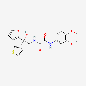 molecular formula C20H18N2O6S B2586766 N'-(2,3-二氢-1,4-苯并二氧杂环-6-基)-N-[2-(呋喃-2-基)-2-羟基-2-(噻吩-3-基)乙基]乙二酰胺 CAS No. 2097929-28-5