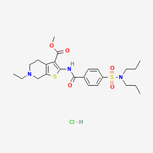 molecular formula C24H34ClN3O5S2 B2586768 盐酸甲基2-(4-(N,N-二丙基磺酰胺基)苯甲酰氨基)-6-乙基-4,5,6,7-四氢噻吩并[2,3-c]吡啶-3-羧酸酯 CAS No. 1216888-17-3