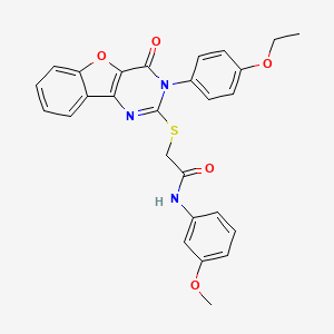 2-((3-(4-ethoxyphenyl)-4-oxo-3,4-dihydrobenzofuro[3,2-d]pyrimidin-2-yl)thio)-N-(3-methoxyphenyl)acetamide