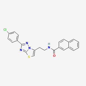molecular formula C23H17ClN4OS B2586783 N-(2-(2-(4-氯苯基)噻唑并[3,2-b][1,2,4]三唑-6-基)乙基)-2-萘酰胺 CAS No. 891097-76-0