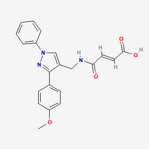 molecular formula C21H19N3O4 B2586791 (E)-4-[[3-(4-methoxyphenyl)-1-phenylpyrazol-4-yl]methylamino]-4-oxobut-2-enoic acid CAS No. 957047-74-4