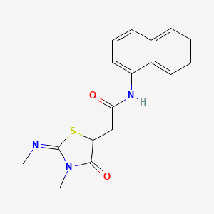 molecular formula C17H17N3O2S B2586794 2-[(2E)-3-甲基-2-(甲基亚氨基)-4-氧代-1,3-噻唑烷-5-基]-N-(萘-1-基)乙酰胺 CAS No. 514182-20-8