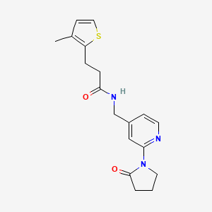 3-(3-methylthiophen-2-yl)-N-((2-(2-oxopyrrolidin-1-yl)pyridin-4-yl)methyl)propanamide
