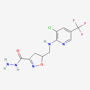 5-({[3-Chloro-5-(trifluoromethyl)-2-pyridinyl]amino}methyl)-4,5-dihydro-3-isoxazolecarbohydrazide