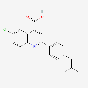 molecular formula C20H18ClNO2 B2586799 6-Chloro-2-(4-isobutylphenyl)quinoline-4-carboxylic acid CAS No. 895965-44-3