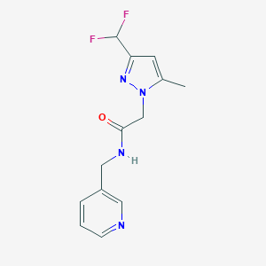 molecular formula C13H14F2N4O B258680 2-[3-(difluoromethyl)-5-methyl-1H-pyrazol-1-yl]-N-(3-pyridinylmethyl)acetamide 