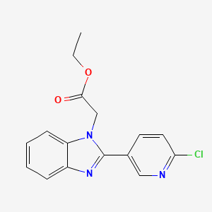 molecular formula C16H14ClN3O2 B2586819 2-(2-(6-氯-3-吡啶基)-1H-1,3-苯并咪唑-1-基)乙酸乙酯 CAS No. 339112-65-1
