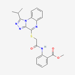 molecular formula C22H21N5O3S B2586820 2-({[(1-异丙基[1,2,4]三唑并[4,3-a]喹喔啉-4-基)硫]乙酰}氨基)苯甲酸甲酯 CAS No. 1251571-39-7