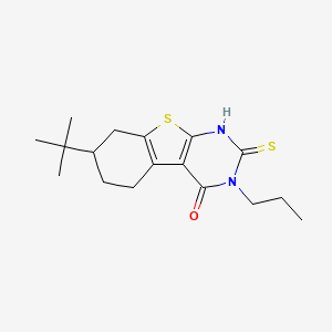 molecular formula C17H24N2OS2 B2586829 7-叔丁基-3-丙基-2-硫代亚磺酰基-5,6,7,8-四氢-1H-[1]苯并噻吩并[2,3-d]嘧啶-4-酮 CAS No. 744241-98-3
