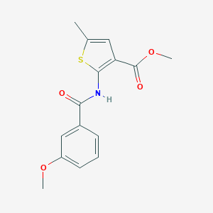 molecular formula C15H15NO4S B258683 Methyl 2-[(3-methoxybenzoyl)amino]-5-methylthiophene-3-carboxylate 