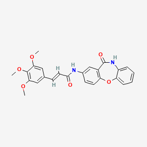 (E)-N-(11-oxo-10,11-dihydrodibenzo[b,f][1,4]oxazepin-2-yl)-3-(3,4,5-trimethoxyphenyl)acrylamide