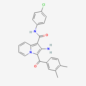 2-amino-N-(4-chlorophenyl)-3-(3,4-dimethylbenzoyl)indolizine-1-carboxamide