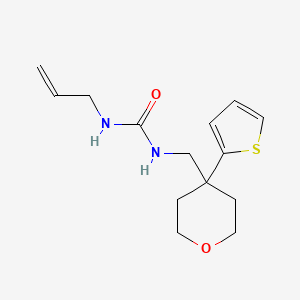 molecular formula C14H20N2O2S B2586844 1-allyl-3-((4-(thiophen-2-yl)tetrahydro-2H-pyran-4-yl)methyl)urea CAS No. 1209674-74-7