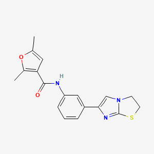 molecular formula C18H17N3O2S B2586845 N-(3-(2,3-dihydroimidazo[2,1-b]thiazol-6-yl)phényl)-2,5-diméthylfuran-3-carboxamide CAS No. 1226436-47-0