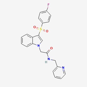 2-(3-((4-fluorophenyl)sulfonyl)-1H-indol-1-yl)-N-(pyridin-2-ylmethyl)acetamide