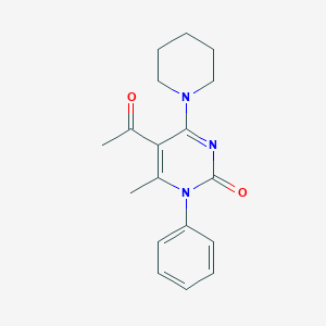 molecular formula C18H21N3O2 B258685 5-acetyl-6-methyl-1-phenyl-4-piperidin-1-ylpyrimidin-2(1H)-one 