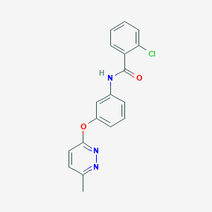 molecular formula C18H14ClN3O2 B2586850 2-chloro-N-(3-((6-methylpyridazin-3-yl)oxy)phenyl)benzamide CAS No. 1207024-17-6