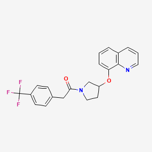 1-(3-(Quinolin-8-yloxy)pyrrolidin-1-yl)-2-(4-(trifluoromethyl)phenyl)ethanone