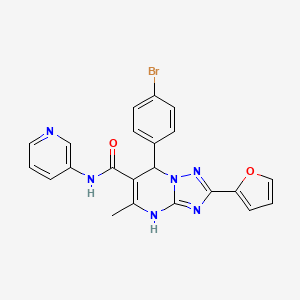 molecular formula C22H17BrN6O2 B2586853 7-(4-bromophenyl)-2-(furan-2-yl)-5-methyl-N-(pyridin-3-yl)-4,7-dihydro-[1,2,4]triazolo[1,5-a]pyrimidine-6-carboxamide CAS No. 538352-85-1