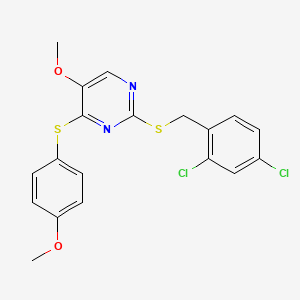 2-[(2,4-Dichlorobenzyl)sulfanyl]-5-methoxy-4-[(4-methoxyphenyl)sulfanyl]pyrimidine