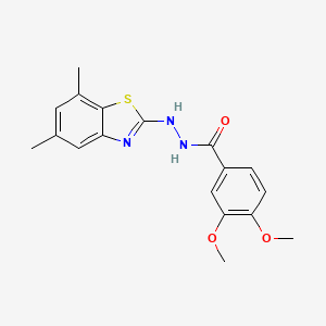 N'-(5,7-dimethyl-1,3-benzothiazol-2-yl)-3,4-dimethoxybenzohydrazide
