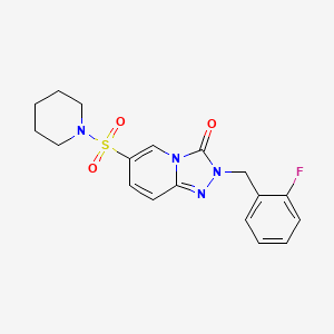 molecular formula C18H19FN4O3S B2586857 2-(2-氟苄基)-6-(哌啶-1-磺酰基)[1,2,4]三唑并[4,3-a]吡啶-3(2H)-酮 CAS No. 1251576-42-7
