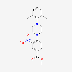molecular formula C20H23N3O4 B2586860 Methyl 4-[4-(2,6-dimethylphenyl)piperazino]-3-nitrobenzenecarboxylate CAS No. 478246-61-6
