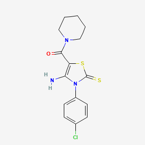 (4-Amino-3-(4-chlorophenyl)-2-thioxo-2,3-dihydrothiazol-5-yl)(piperidin-1-yl)methanone
