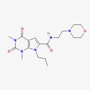 molecular formula C18H27N5O4 B2586873 1,3-dimethyl-N-(2-morpholinoethyl)-2,4-dioxo-7-propyl-2,3,4,7-tetrahydro-1H-pyrrolo[2,3-d]pyrimidine-6-carboxamide CAS No. 1021134-01-9