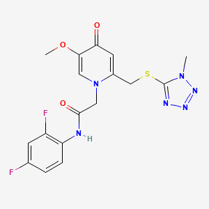 N-(2,4-difluorophenyl)-2-(5-methoxy-2-(((1-methyl-1H-tetrazol-5-yl)thio)methyl)-4-oxopyridin-1(4H)-yl)acetamide