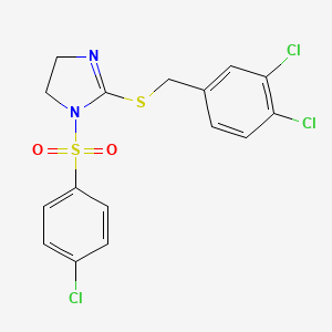 1-(4-Chlorophenyl)sulfonyl-2-[(3,4-dichlorophenyl)methylsulfanyl]-4,5-dihydroimidazole