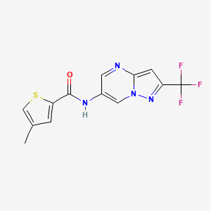 molecular formula C13H9F3N4OS B2586887 4-methyl-N-(2-(trifluoromethyl)pyrazolo[1,5-a]pyrimidin-6-yl)thiophene-2-carboxamide CAS No. 2034583-60-1