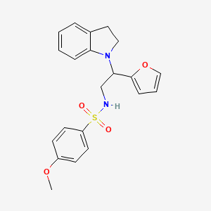 N-[2-(2,3-dihydro-1H-indol-1-yl)-2-(furan-2-yl)ethyl]-4-methoxybenzene-1-sulfonamide