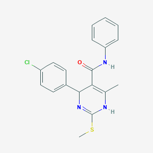 molecular formula C19H18ClN3OS B258689 6-(4-chlorophenyl)-4-methyl-2-(methylsulfanyl)-N-phenyl-1,6-dihydro-5-pyrimidinecarboxamide 