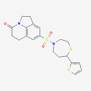 6-{[7-(thiophen-2-yl)-1,4-thiazepan-4-yl]sulfonyl}-1-azatricyclo[6.3.1.0^{4,12}]dodeca-4(12),5,7-trien-11-one