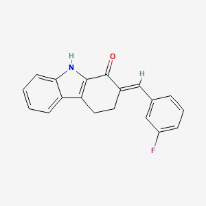 molecular formula C19H14FNO B2586892 (2E)-2-[(3-fluorophenyl)methylidene]-4,9-dihydro-3H-carbazol-1-one CAS No. 866138-41-2