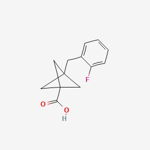 molecular formula C13H13FO2 B2586893 3-[(2-Fluorophenyl)methyl]bicyclo[1.1.1]pentane-1-carboxylic acid CAS No. 2287331-20-6