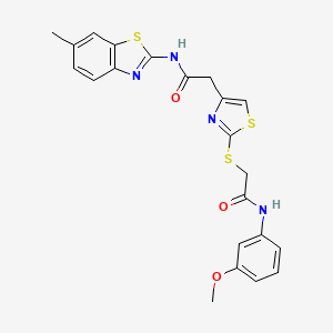 N-(3-methoxyphenyl)-2-((4-(2-((6-methylbenzo[d]thiazol-2-yl)amino)-2-oxoethyl)thiazol-2-yl)thio)acetamide