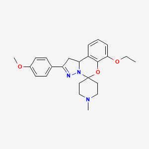 molecular formula C24H29N3O3 B2586902 7-埃ток西-2-(4-甲氧基苯基)-1'-甲基-1,10b-二氢螺[苯并[e]吡唑并[1,5-c][1,3]恶嗪-5,4'-哌啶] CAS No. 899972-36-2