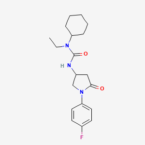 1-Cyclohexyl-1-ethyl-3-(1-(4-fluorophenyl)-5-oxopyrrolidin-3-yl)urea