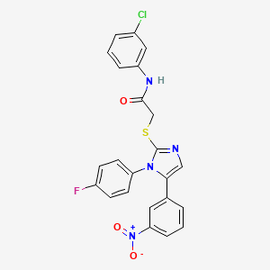 N-(3-chlorophenyl)-2-((1-(4-fluorophenyl)-5-(3-nitrophenyl)-1H-imidazol-2-yl)thio)acetamide