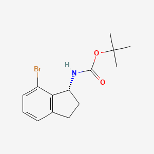 molecular formula C14H18BrNO2 B2586918 (R)-tert-Butyl (7-bromo-2,3-dihydro-1H-inden-1-yl)carbamate CAS No. 2089389-10-4