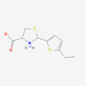 molecular formula C10H13NO2S2 B258692 2-(5-Ethylthiophen-2-yl)-1,3-thiazolidin-3-ium-4-carboxylate 
