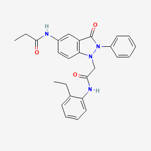 N-(1-(2-((2-ethylphenyl)amino)-2-oxoethyl)-3-oxo-2-phenyl-2,3-dihydro-1H-indazol-5-yl)propionamide