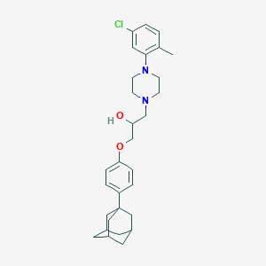 molecular formula C30H39ClN2O2 B2586928 1-[4-(1-Adamantyl)phenoxy]-3-[4-(5-chloro-2-methylphenyl)piperazin-1-yl]propan-2-ol CAS No. 610757-08-9