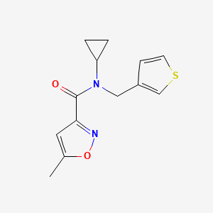 molecular formula C13H14N2O2S B2586941 N-cyclopropyl-5-methyl-N-(thiophen-3-ylmethyl)isoxazole-3-carboxamide CAS No. 1234907-57-3